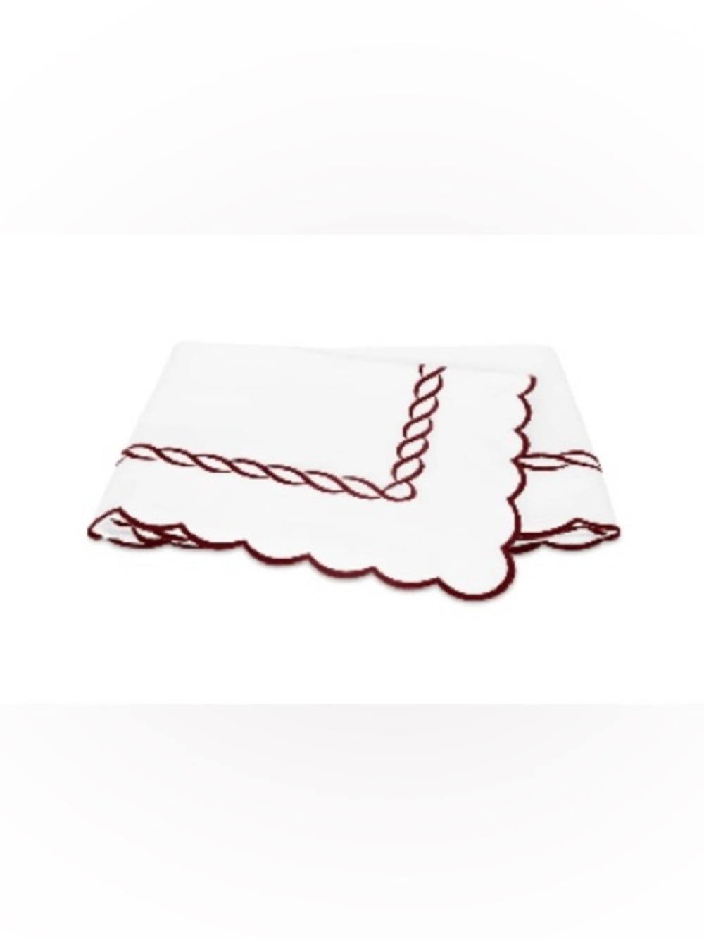 MATOUK CLASSIC CHAIN SCALLOP FLAT SHEET FULL / QUEEN - RED Egyptian Cotton